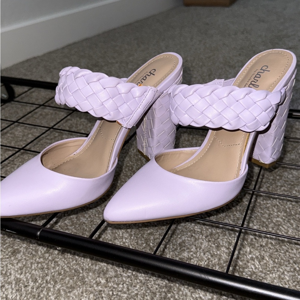 Charles David Lavender Braided Heels